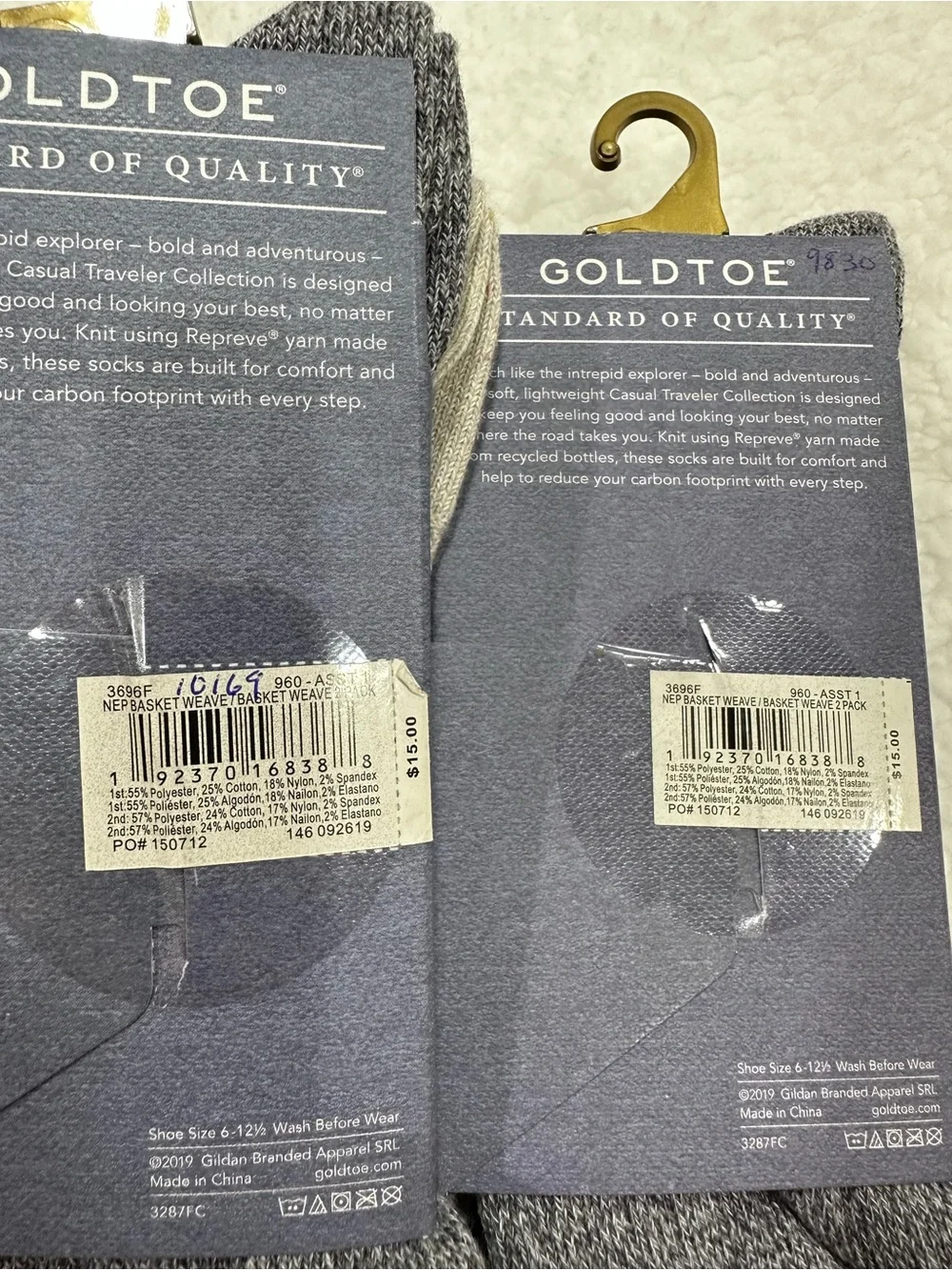 Gold Toe pair total